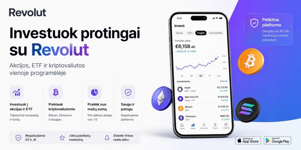 Investuok protingai su Revolut