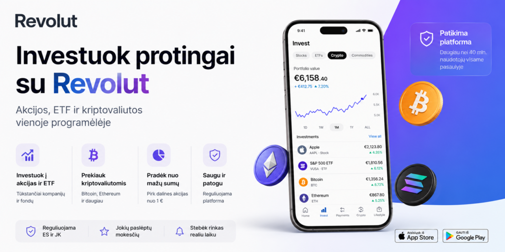 Investuok protingai su Revolut