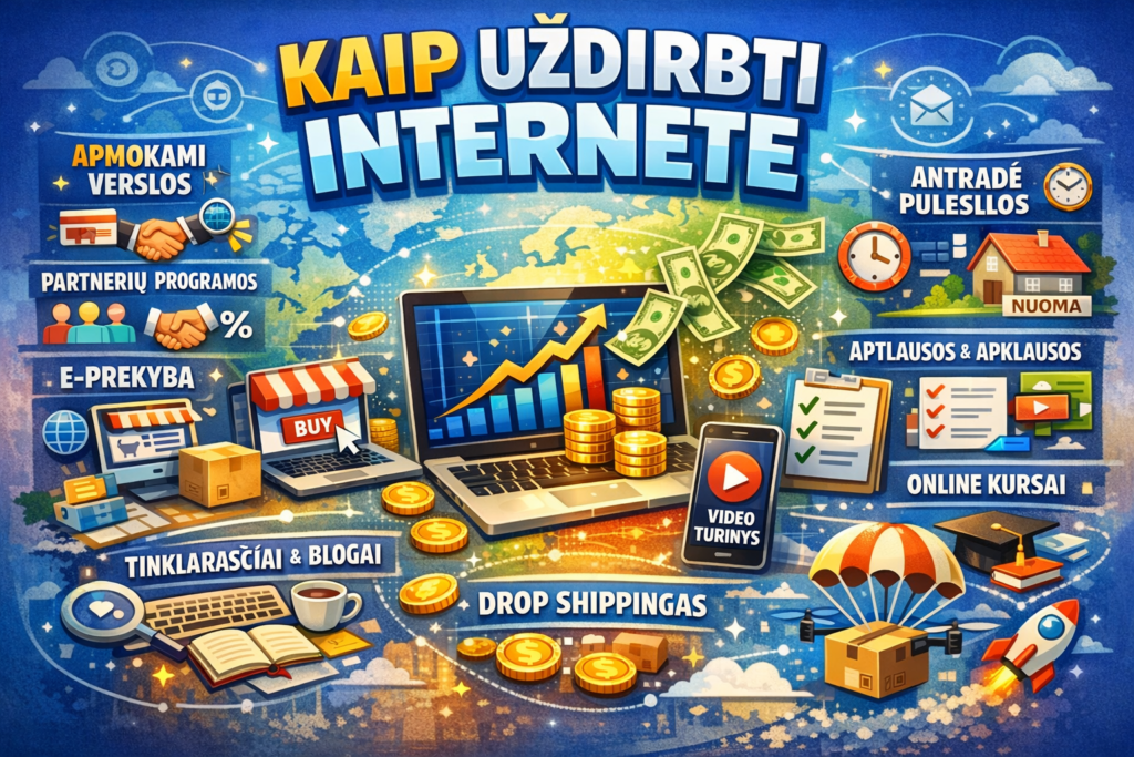 Kaip uždirbti internete