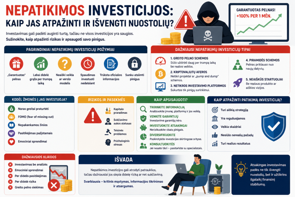 nepatikimos investicijos