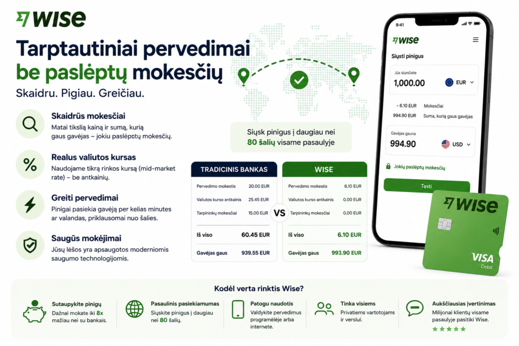 „Wise“ tarptautiniai pervedimai