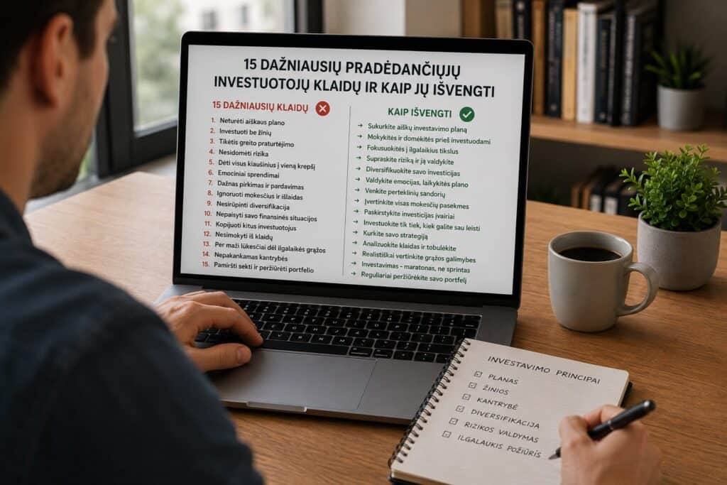 15 dažniausių pradedančiųjų investuotojų klaidų