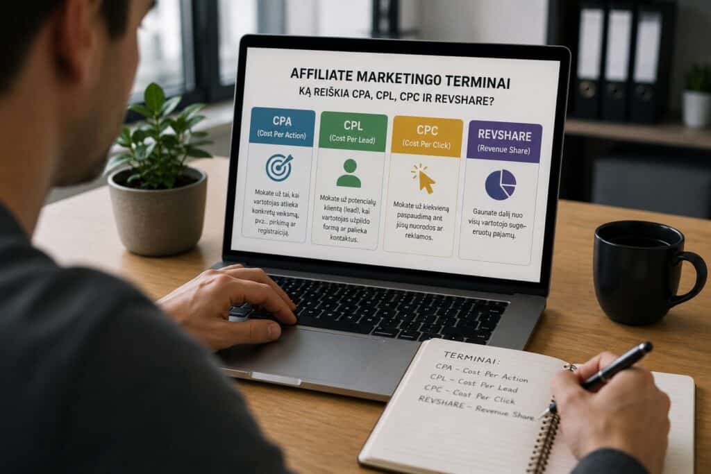 Affiliate marketingo terminai