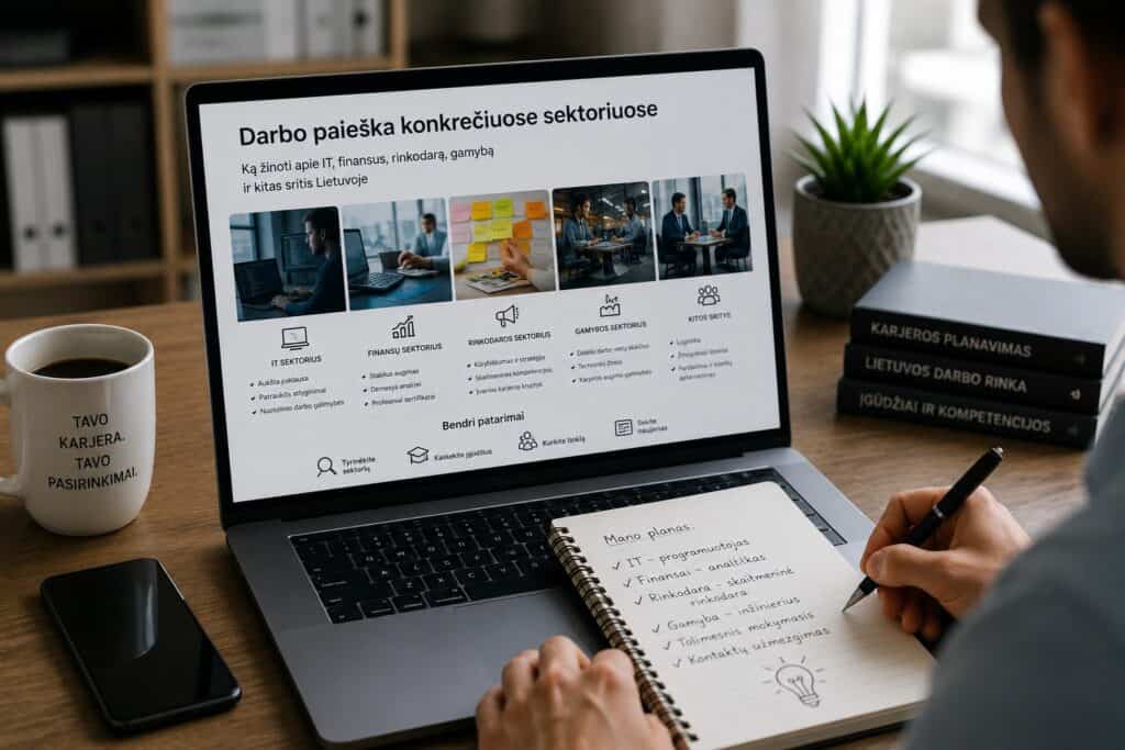 Darbo paieška konkrečiuose sektoriuose