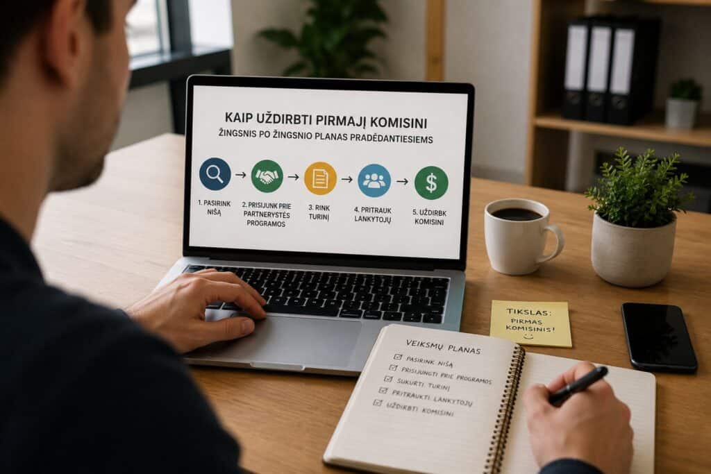 Kaip uždirbti pirmąjį komisinį